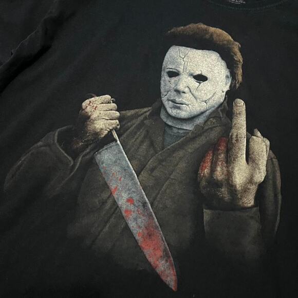 Halloween michael myers middle finger tee - Picture 3 of 6